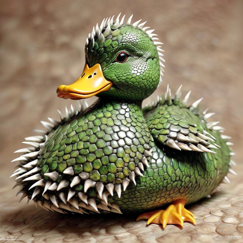 01959-777154275-_lora_r3psp1k3s_0.65_ duck made of r3psp1k3s, reptile skin, spines,.png